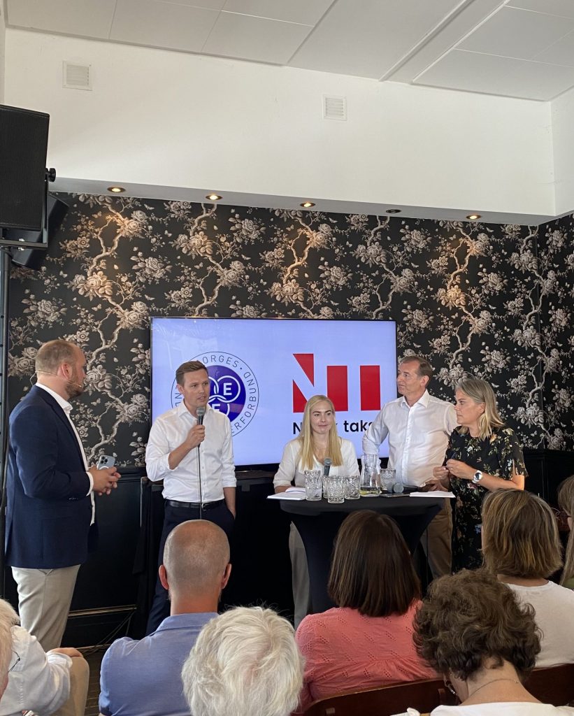 NEF og Norsk Takst sin debatt på Blom Restaurant under Arendalsuka i 2022
