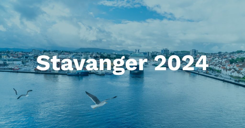 bilde av stavanger overnfra med teksten "Stavanger 2024"