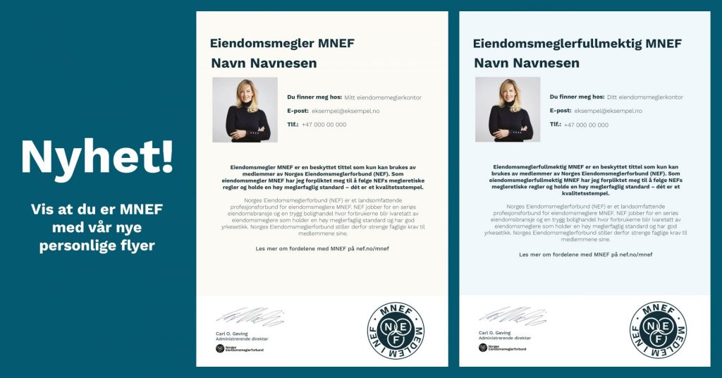 Nyhet! Vis at du er MNEF med vår nye personlige flyer