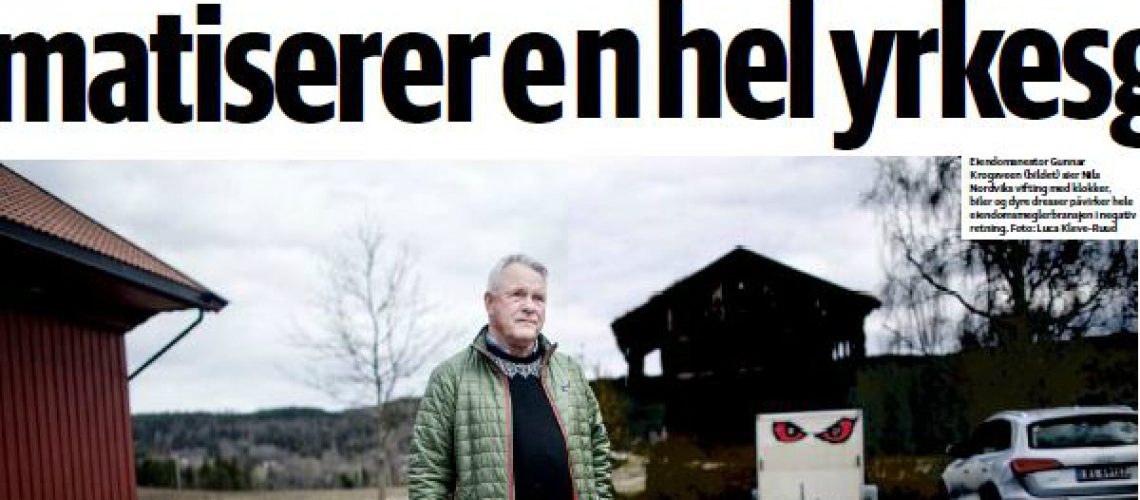 Gunnar Krogsveen går ut mot bransjekollega i dagens DN. (Faksimile fra Dagens Næringsliv 22.4.2016)