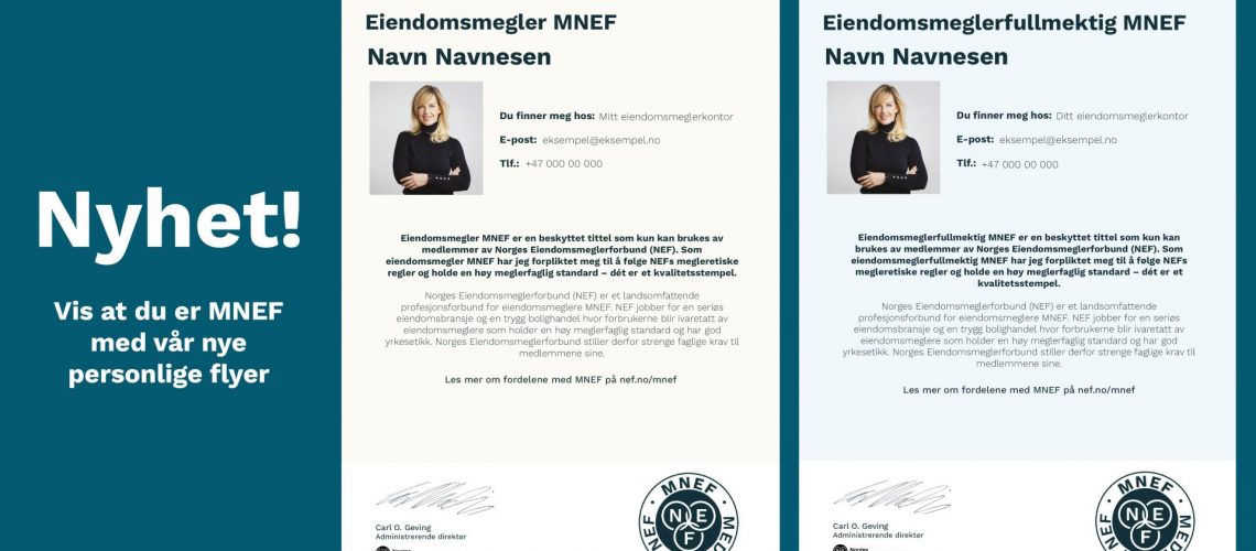Nyhet! Vis at du er MNEF med vår nye personlige flyer